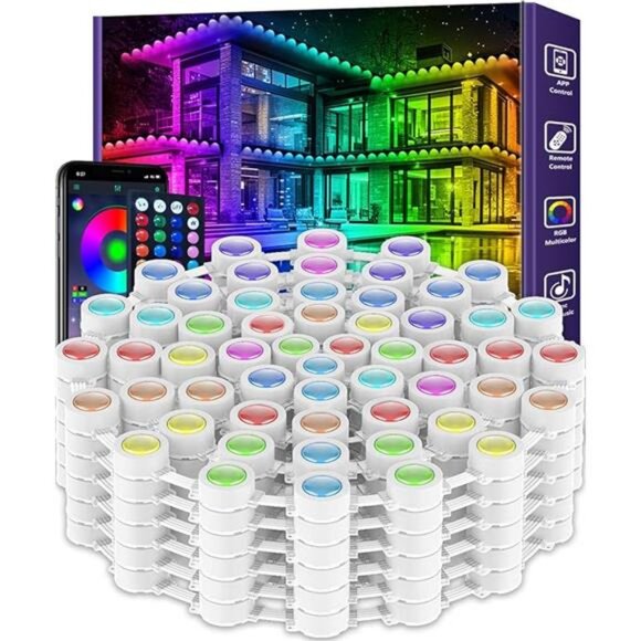 300FT Permanent Outdoor Lights,RGB Eaves Light with App Control Remote, DIY - Picture 7 of 7